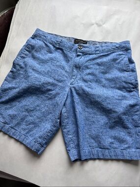Banana Republic Aiden Shorts Mens 32 Cotton 9’ inseam Preppy Coastal Beach blue